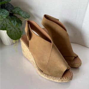 Women's Tan Espadrille Wedge Slingback Sandals
